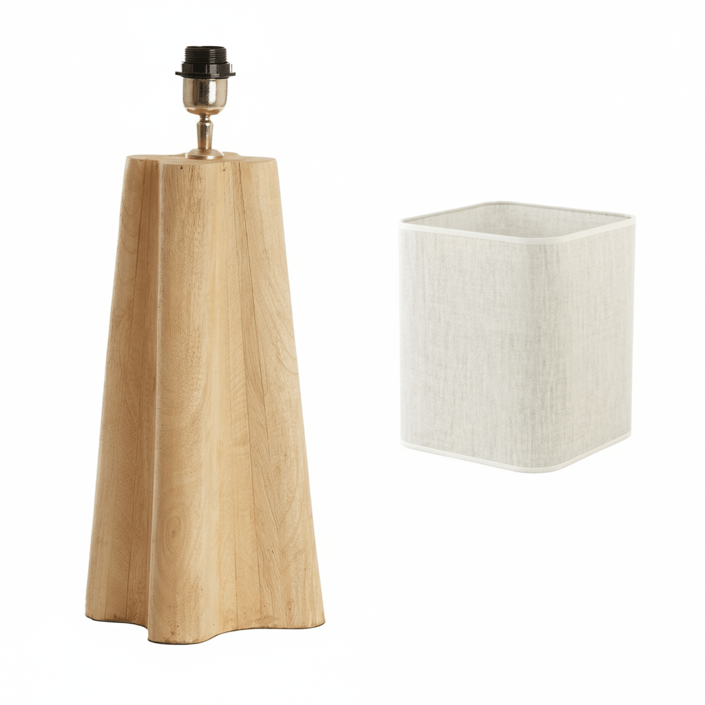 Lamp hout compleet 25x25x70cm - Van Bas