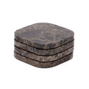 Mooisa Onderzetters MARMEREN Organisch - Set van 4 stuks in bruin als woonaccessoire