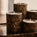 Mooisa Marmer Waxinelichthouder in taupe met waxinelicht