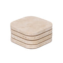 Mooisa Onderzetters MARMEREN Organisch - Set van 4 stuks in travertine als woonaccessoire