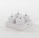LED Theelichtjes 3D Flamme Wit 5 cm - Set van 4