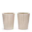 Classic Ribbed mokken in Flax met verticale ribbels en merkopschrift