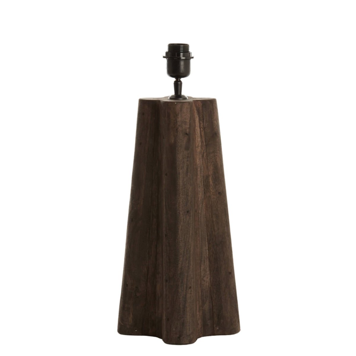 Lampvoet 15x15x40 cm NAVELLI hout mat grijs/bruin - Van Bas