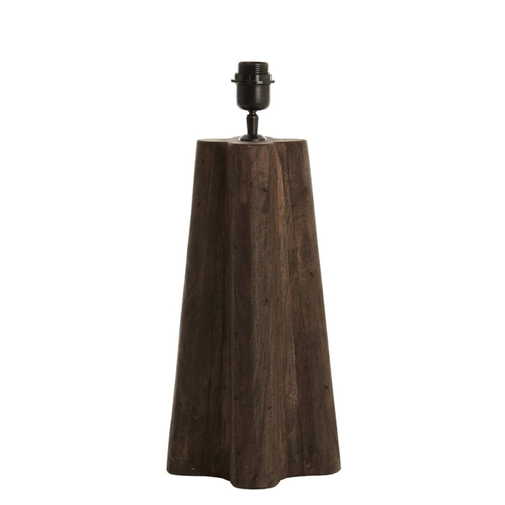 Lampvoet 15x15x40 cm NAVELLI hout mat grijs/bruin - Van Bas