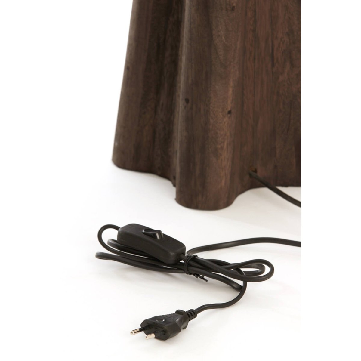 Lampvoet 15x15x40 cm NAVELLI hout mat grijs/bruin - Van Bas