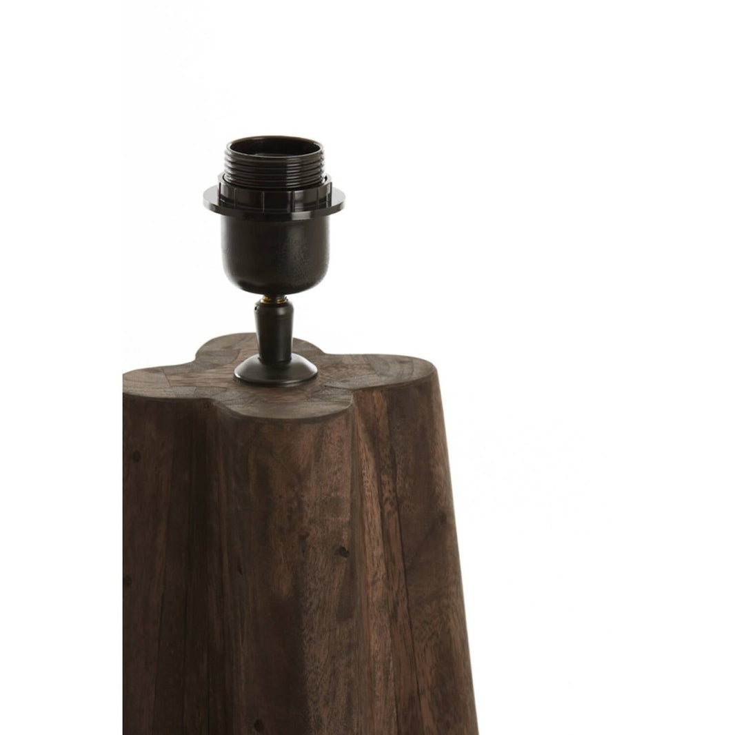 Lampvoet 15x15x40 cm NAVELLI hout mat grijs/bruin - Van Bas