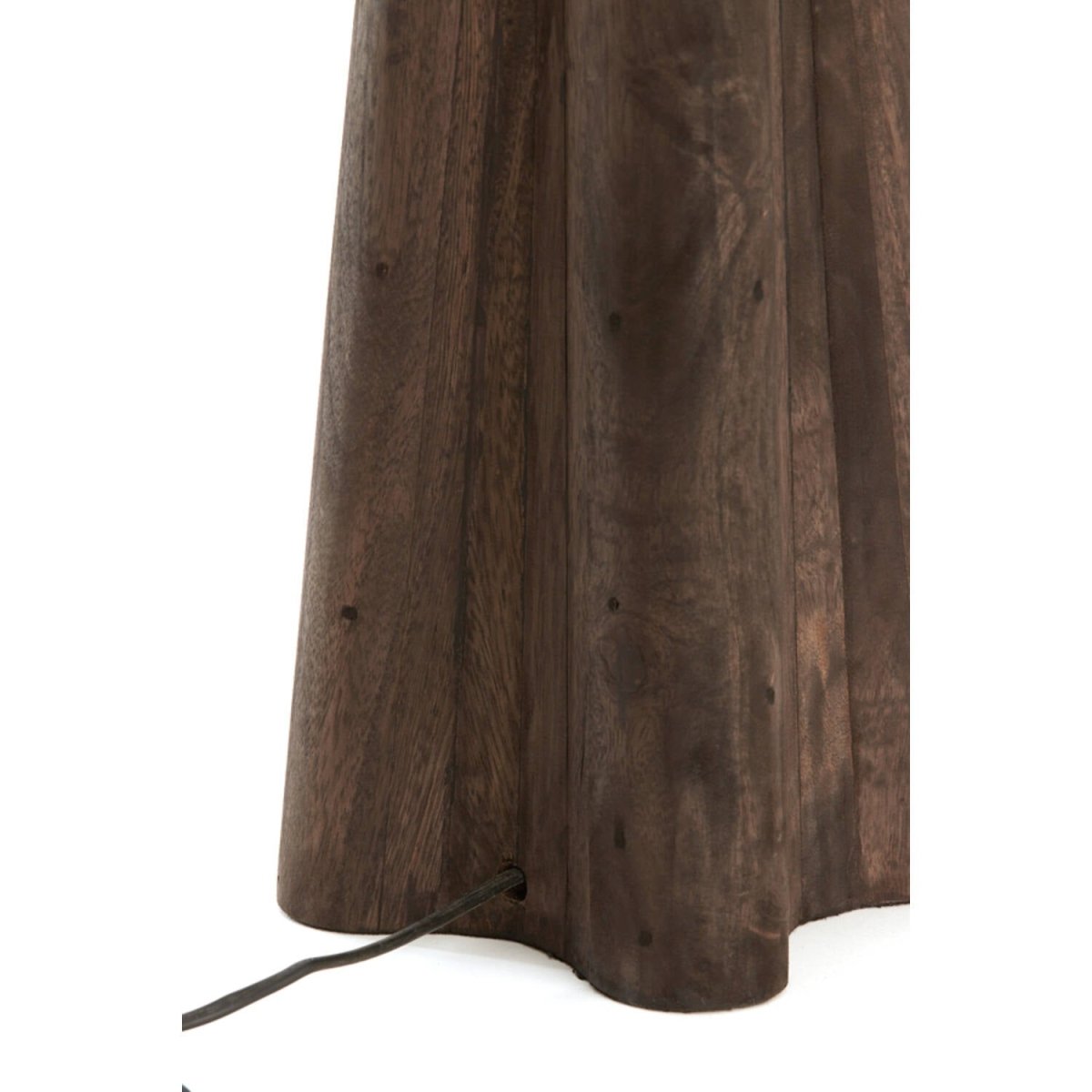 Lampvoet 15x15x40 cm NAVELLI hout mat grijs/bruin - Van Bas