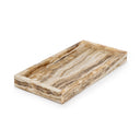 Mooisa Dienblad MARMEREN Met Rand - 15x30 cm in crème op tafel