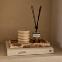 Mooisa Dienblad MARMEREN Met Rand - 15x30 cm in crème als woonaccessoire