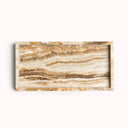 Mooisa Dienblad MARMEREN Met Rand - 15x30 cm in crème met decoratieve styling