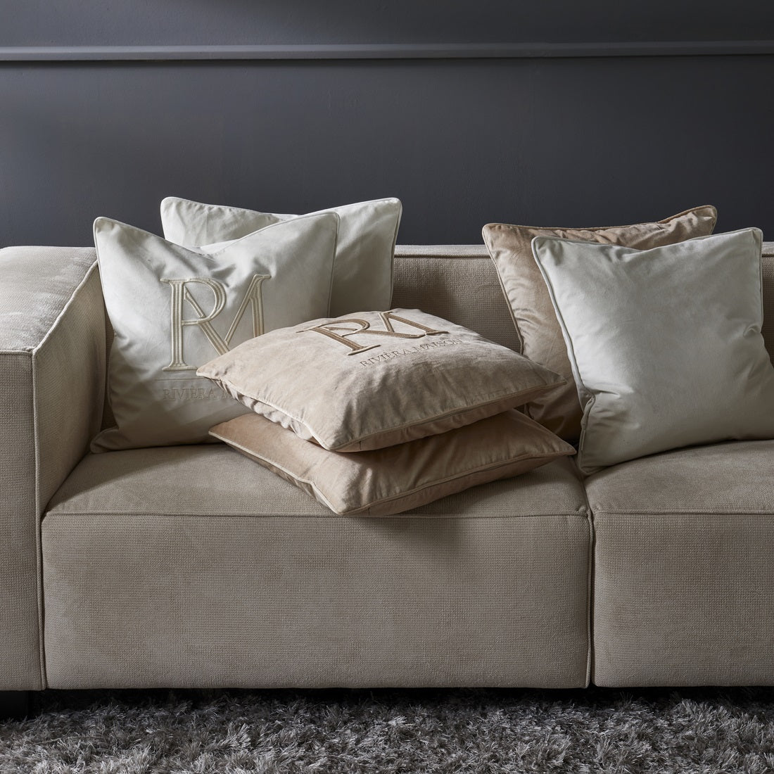 Monogram Velvet Pillow