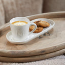 Rivièra Maison Koffiekop en Schotel CAFFÈ DOPPIO in wit in een stijlvol interieur