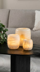 LifeStyle Windlicht NORWELL in taupe met sfeervolle kaars