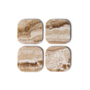 Mooisa Onderzetters MARMEREN Organisch - Set van 4 stuks in onyx op tafel of dressoir