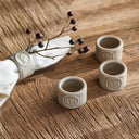 Rivièra Maison Servetringen PORTOFINO - Set van 4 stuks in flax detail van afwerking