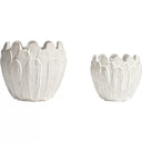 Coco Maison Bloempot REGGE in wit op tafel of dressoir