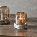 Rivièra Maison Ribani Marmer Windlicht in brons detail van glas en afwerking