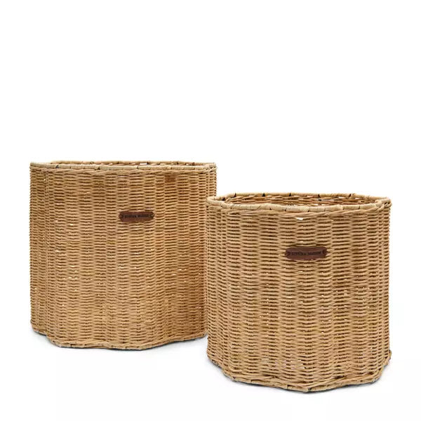 Manden RUSTIC RATTAN Blossom Basket - Set van 2 stuks