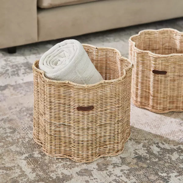 Manden RUSTIC RATTAN Blossom Basket - Set van 2 stuks