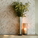 Rivièra Maison Selaire Windlicht Hout maat L detail van glas en afwerking