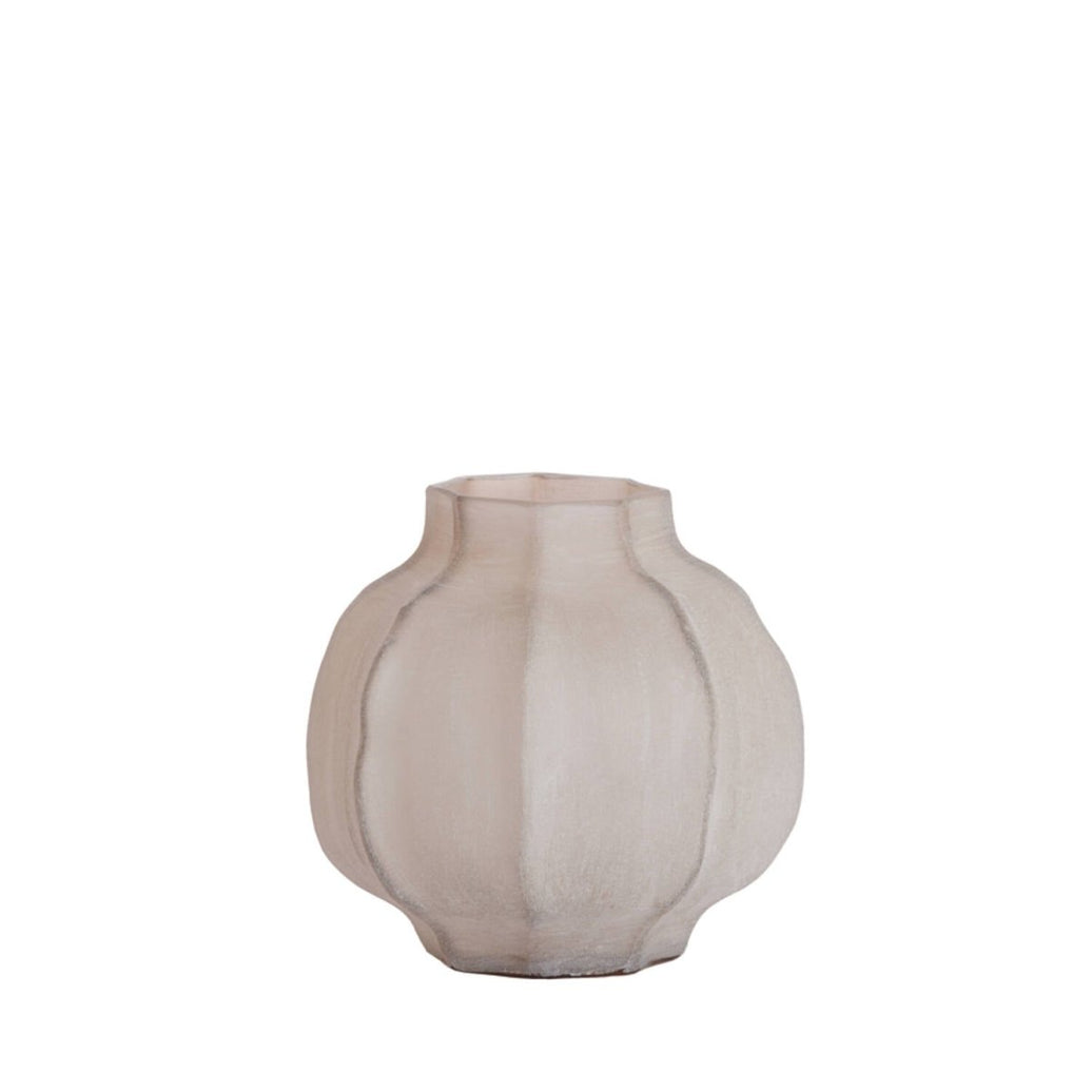 Vase Ø27x26 cm TEJEDA glass light brown - Van Bas